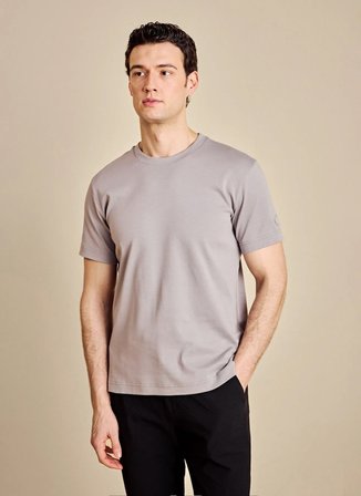Brooks Brothers Bisiklet Yaka Gri Erkek T-Shirt BBSS26MTS002