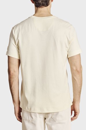 Brooks Brothers Logolu % 100 Pamuk Bisiklet Yaka T-shirt Erkek T SHİRT BBSS26MTS002142 BEJ