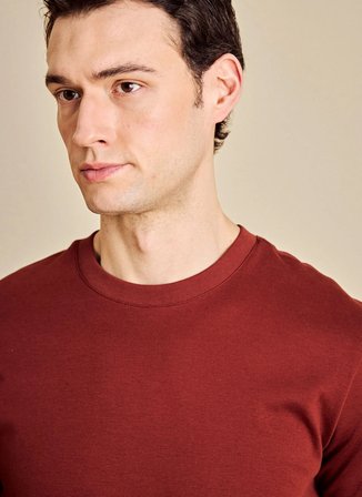 Brooks Brothers Bisiklet Yaka Bakır Erkek T-Shirt BBSS26MTS002