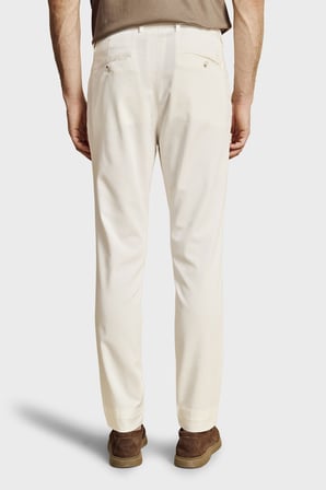 Brooks Brothers Normal Bel Daralan Paça Liyosel Chino Pantolon Erkek PANTOLON BBSS26MPT001101 KIRIK BEYAZ