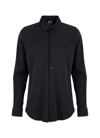 Brooks Brothers Siyah Erkek Düğmeli Slim Fit Nakışlı Gömlek BBSS26MKN001
