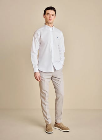 Brooks Brothers Normal Bel Normal Paça Standart Taş Erkek Pantolon BBSS26MPT020
