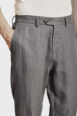 Brooks Brothers % 100 Keten Normal Bel Düz Paça Pantolon Erkek PANTOLON BBSS26MPT022108 ANTRASİT