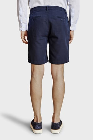 Brooks Brothers Pamuk ve Keten Karışımlı Bağcıklı Şort Erkek ŞORT BBSS26MSO003137 LACİVERT