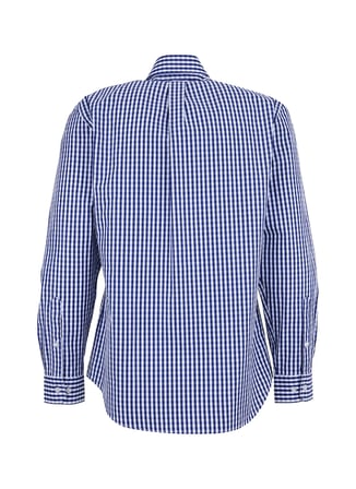 Brooks Brothers Lacivert - Beyaz Erkek Düğmeli Regular Fit Pötikare Gömlek BBSS26MSH008
