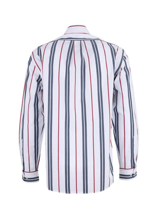 Brooks Brothers Beyaz Erkek Düğmeli Slim Fit Çizgili Gömlek BBSS26MSH016