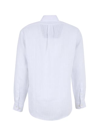 Brooks Brothers Beyaz Erkek Düğmeli Regular Fit Çizgili Gömlek BBSS26MSH029