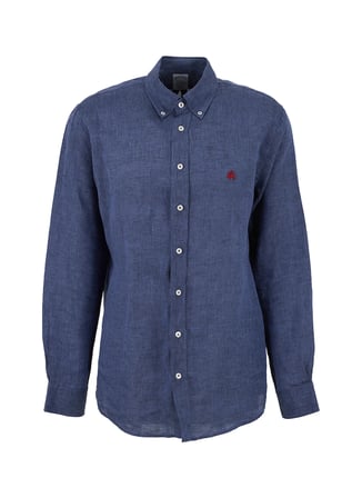 Brooks Brothers Mavi Erkek Düğmeli Regular Fit Melanj Gömlek