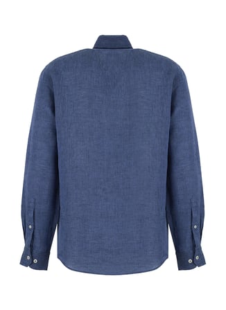 Brooks Brothers Mavi Erkek İtalyan Slim Fit Melanj Gömlek BBSS26MSH024