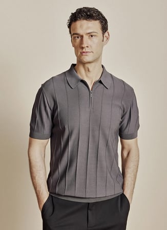 Brooks Brothers Kahverengi Erkek Fitilli Desenli Polo Kazak BBSS26MKL001