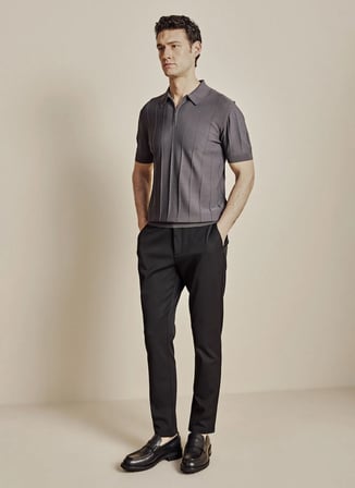 Brooks Brothers Kahverengi Erkek Fitilli Desenli Polo Kazak BBSS26MKL001