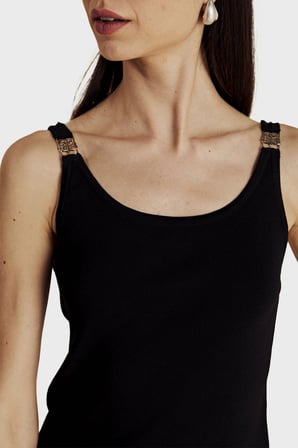 Brooks Brothers Omuz Tokalı Rayon Triko Atlet Bayan ATLET BBSS26FKT003112 SİYAH