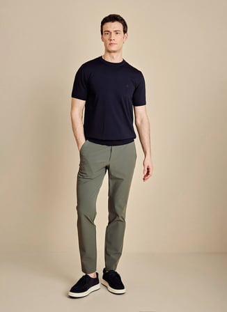 Brooks Brothers Bisiklet Yaka Standart Lacivert Erkek Kazak BBSS26MKL011