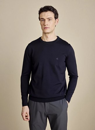 Brooks Brothers Lacivert Erkek Standart Triko Kazak BBSS26MKL012