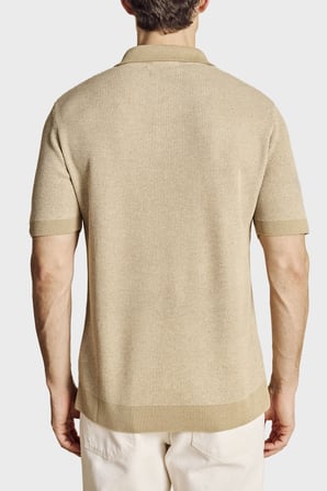 Brooks Brothers Keten Karışımlı Kısa Kollu Polo Yaka Kazak Erkek POLO YAKA KAZAK BBSS26MKL006146 CAMEL