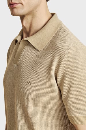 Brooks Brothers Keten Karışımlı Kısa Kollu Polo Yaka Kazak Erkek POLO YAKA KAZAK BBSS26MKL006146 CAMEL