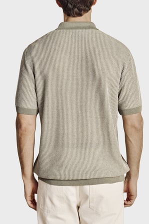Brooks Brothers Keten Karışımlı Kısa Kollu Örgü Polo Yaka Kazak Erkek POLO YAKA KAZAK BBSS26MKL005180 SU YEŞİLİ