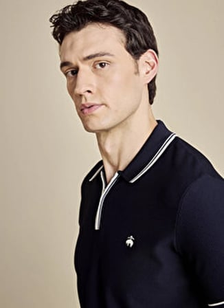 Brooks Brothers Kırık Beyaz - Lacivert Erkek Nakışlı Kazak BBSS26MKL007