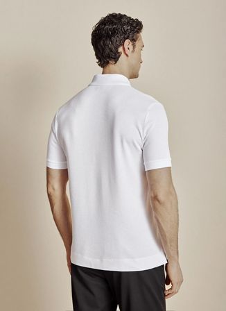 Brooks Brothers Beyaz Erkek Standart Logo Baskılı T-Shirt BBSS26MTS013