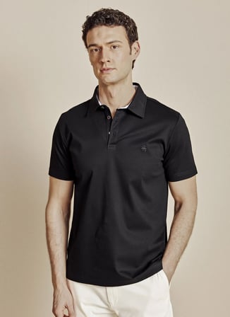 Brooks Brothers Siyah Erkek Nakışlı Polo T-Shirt BBSS26MTS011