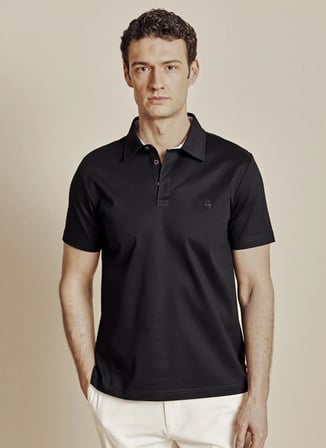 Brooks Brothers Siyah Erkek Nakışlı Polo T-Shirt BBSS26MTS011