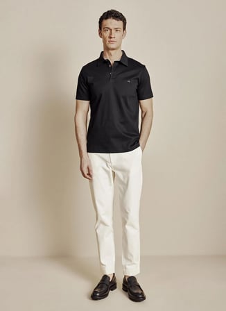 Brooks Brothers Siyah Erkek Nakışlı Polo T-Shirt BBSS26MTS011