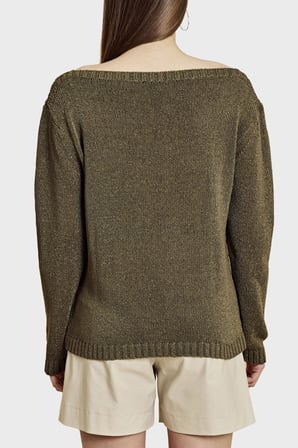 Brooks Brothers Kayık Yaka Salaş Kazak Bayan KAZAK BBSS26FKL015128 HAKİ