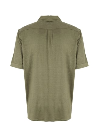 Brooks Brothers Lacivert Erkek %100 Keten Gömlek BBSS26MKN004