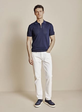Brooks Brothers Lacivert Erkek Ajurlu Desen Polo Kazak BBSS26MKL018