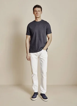 Brooks Brothers Lacivert Erkek Standart Fit Kırçıllı T-Shirt BBSS26MTS006