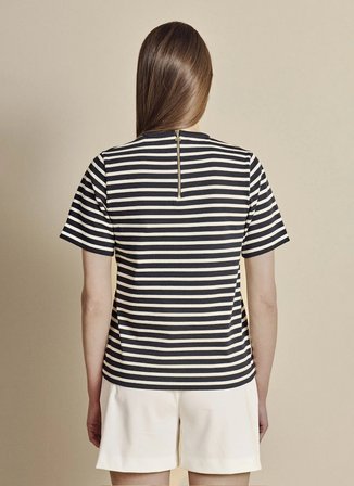 Brooks Brothers Ekru Kadın T-Shirt BBSS26FTS003