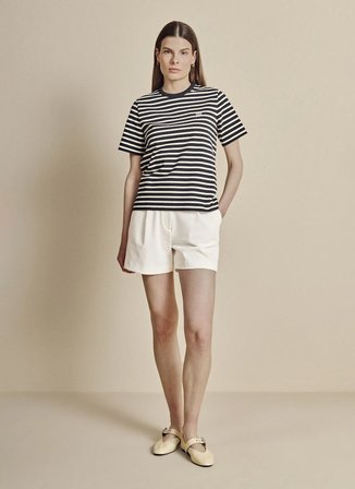 Brooks Brothers Ekru Kadın T-Shirt BBSS26FTS003