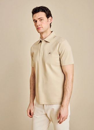 Brooks Brothers Polo Yaka Bej Erkek T-Shirt BBSS26MTS011