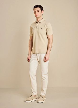 Brooks Brothers Polo Yaka Bej Erkek T-Shirt BBSS26MTS011