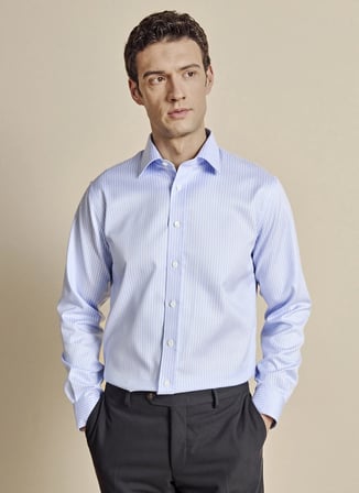 Brooks Brothers Açık Mavi Erkek Regular Fit Çizgili Gömlek BBSS26MSH039