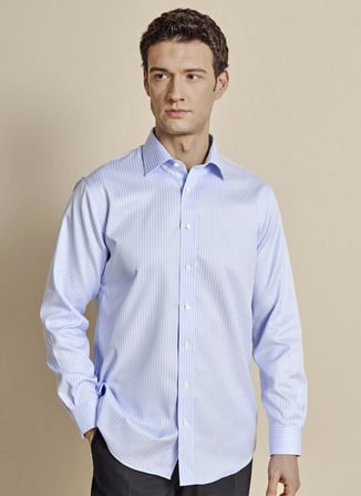 Brooks Brothers Açık Mavi Erkek Regular Fit Çizgili Gömlek BBSS26MSH039