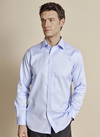 Brooks Brothers Açık Mavi Erkek Regular Fit Çizgili Gömlek BBSS26MSH039