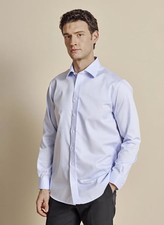Brooks Brothers Mavi  Erkek Regular Fit Çizgili Gömlek BBSS26MSH044