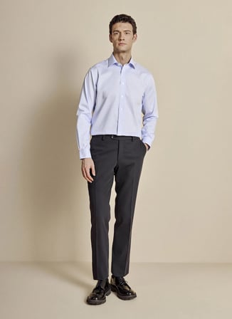 Brooks Brothers Mavi  Erkek Regular Fit Çizgili Gömlek BBSS26MSH044