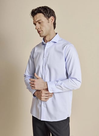 Mavi - Beyaz Erkek %100 Pamuk Gömlek BBSS26MSH045
