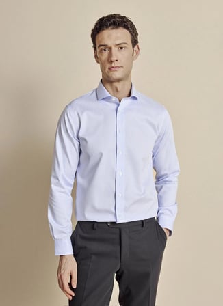 Mavi - Beyaz Erkek %100 Pamuk Gömlek BBSS26MSH045