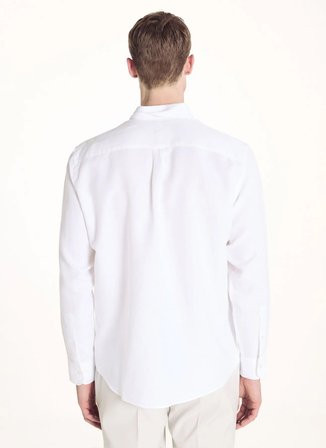 Ted Baker Beyaz Erkek Düğmeli Comfort Fit Oxford Gömlek TBMRSH2060