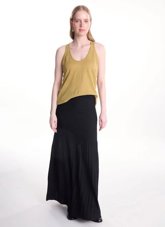 Siyah Kadın Rayon Karışımlı Etek TBWRKW2050