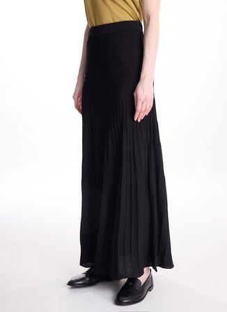 Siyah Kadın Rayon Karışımlı Etek TBWRKW2050