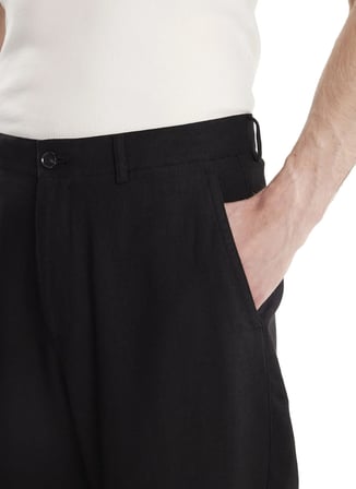 Siyah Erkek Keten Karışımlı Pantolon TBMRTR2023