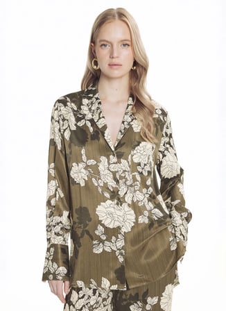 Haki Kadın Rayon Karışımlı Gömlek TBWRSH2033-1