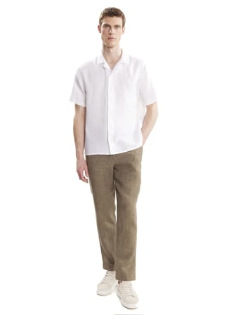 Haki Erkek %100 Keten Pantolon TBMRTR2050