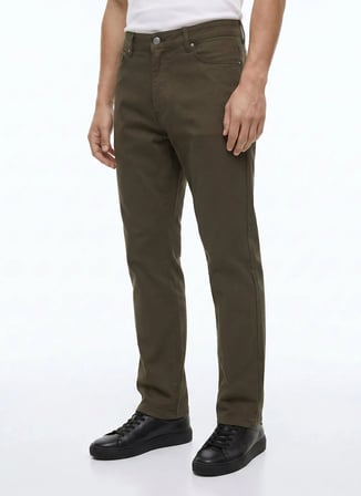 Ted Baker Kahverengi Erkek Straight Denim Pantolon TBMRTR2000