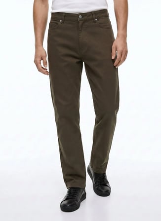 Ted Baker Kahverengi Erkek Straight Denim Pantolon TBMRTR2000