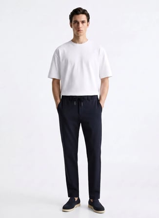Ted Baker Lacivert Erkek Slim Fit Pantolon TBMRTR2037